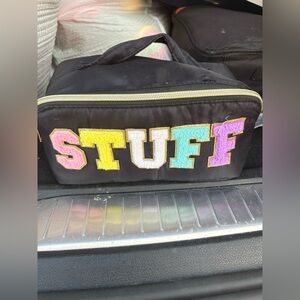 Black Stuff Embroidered Travel Bag